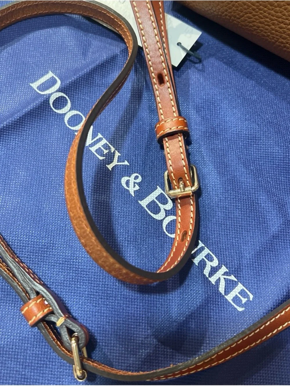 Dooney & Bourke Mini zip Janine caramel  Pebbled Leather Satchel